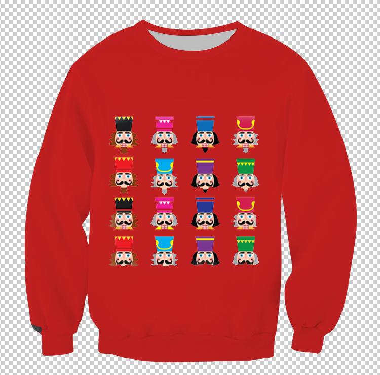 2024 new cross-border Nutcracker digital printing European and American street fashion brand long sleeve round neck sweater