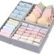 Foldable Mesh Underwear Storage Box Socks Bra Underwear Drawer Type Divided Storage Finishing Box Four-piece Set