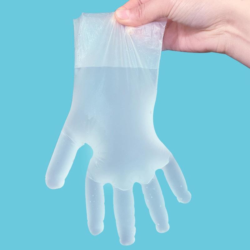 disposable tpe gloves white boxed food grade protective transparent thickened tpe gloves film gloves wholesale