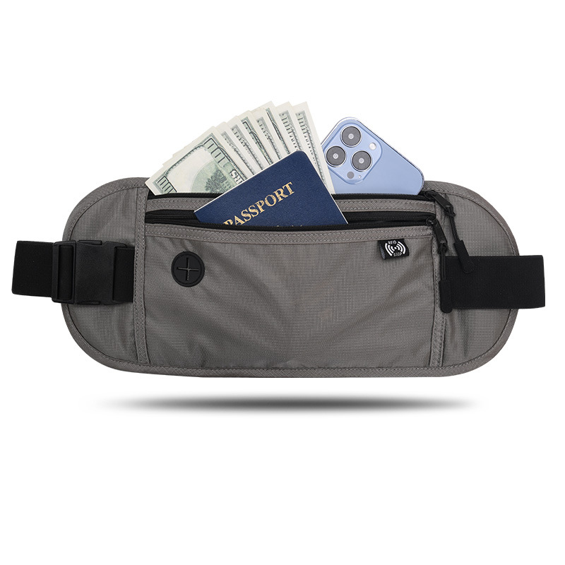 Amazon passport ID bag close-fitting invisible waterproof mobile phone waist bag anti-theft brush abroad travel documents storage bag