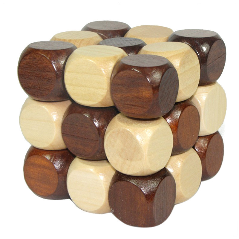 Children's Puzzle Luban Lock Kongming Lock Toy Dragon Swing Tail Classical Intelligence Development Teaching Aids Learning Wood Rubik's Cube