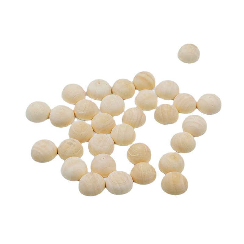 8-50mm semicircular hemispherical half-edge wooden beads wooden balls DIY auxiliary materials supernum wooden hemispherical wooden beads