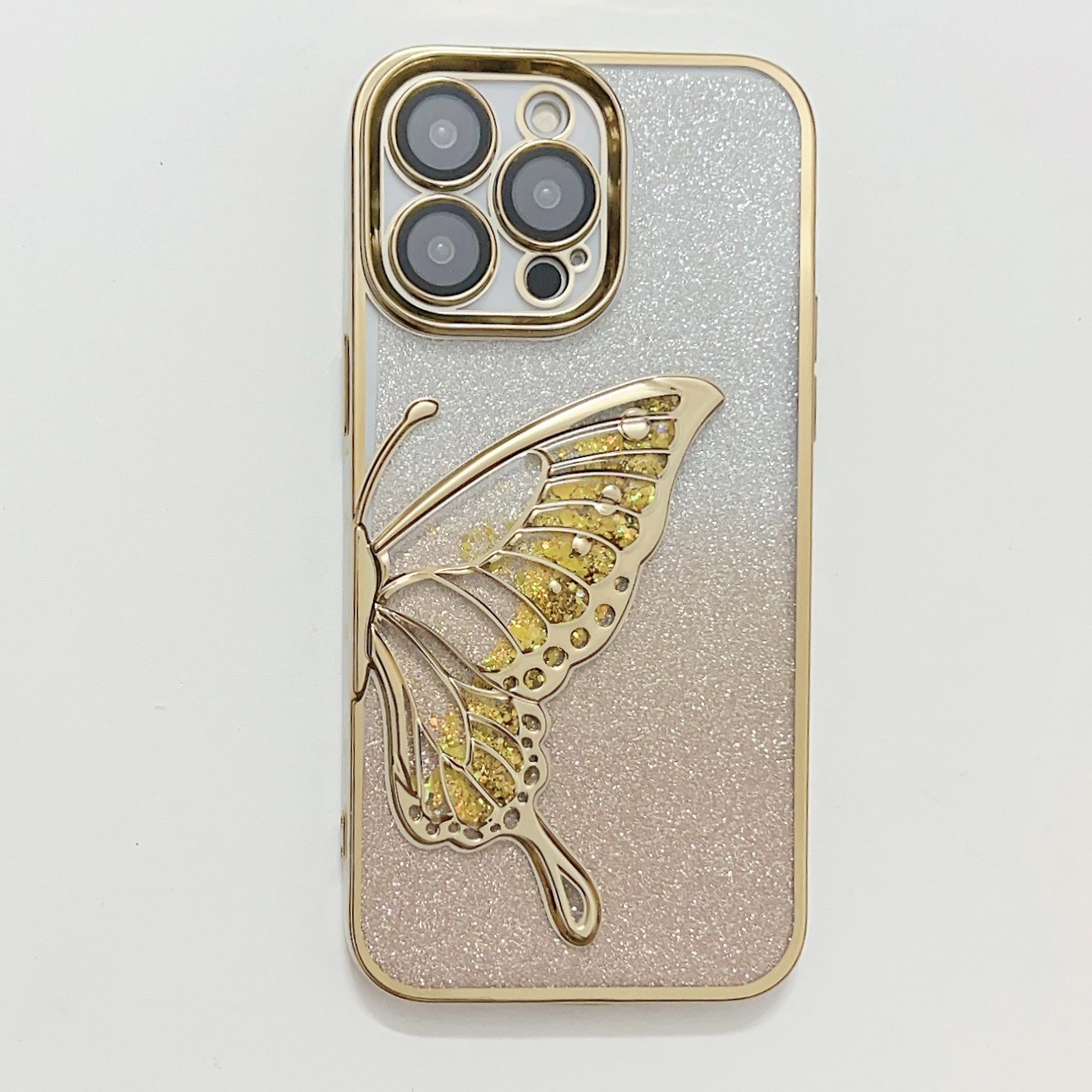 Electroplated Dream Butterfly quicksand shell glitter 16e for Apple 16ProMax phone case Apple film 11 lens protection