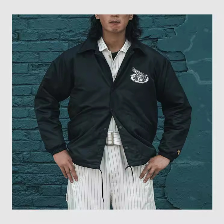 Men's waiter NON STOCK nylon coach jacket men's motorcycle riding waterproof jacket waffle lining