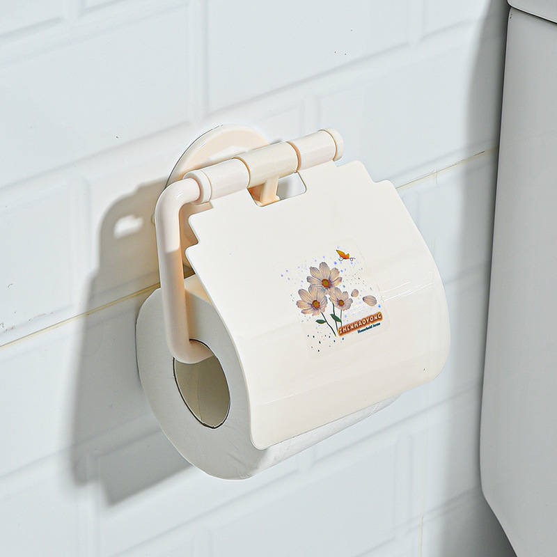 Toilet punch-free waterproof roll paper holder bathroom wall-mounted anti-gray towel storage rack storage and finishing factory direct supply