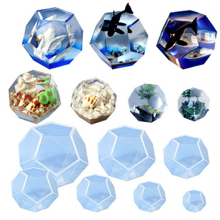 Triumphant diy glue drop mold liquid 5-sided cut surface sphere micro landscape silicone mold dried flower ornaments