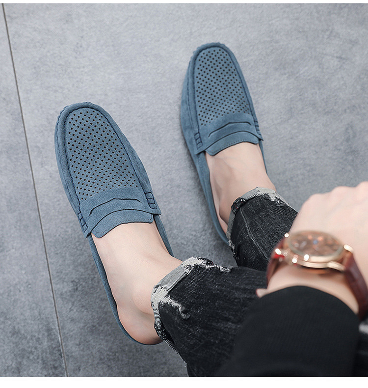Men's loafers half support breathable closed toe slip-on loafers slip-on half slippers men's heel-free loafers men_voghion.com
