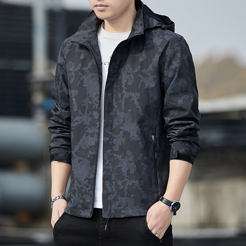 Hooded Jacket Men's 2024 Autumn and Winter New Casual Windproof Rustic Clothes Men's Young and Middle-aged Men's Autumn Jacket Men's Trendy