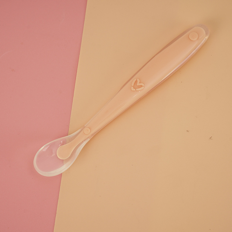 2023 new baby soft silicone spoon tableware Bowl Spoon newborn children soft head spoon complementary small spoon