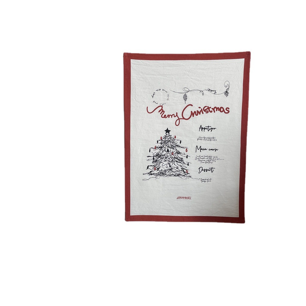 Christmas series ~ Christmas tree hanging cloth simple wall decoration cloth photo props chic red napkin background cloth
