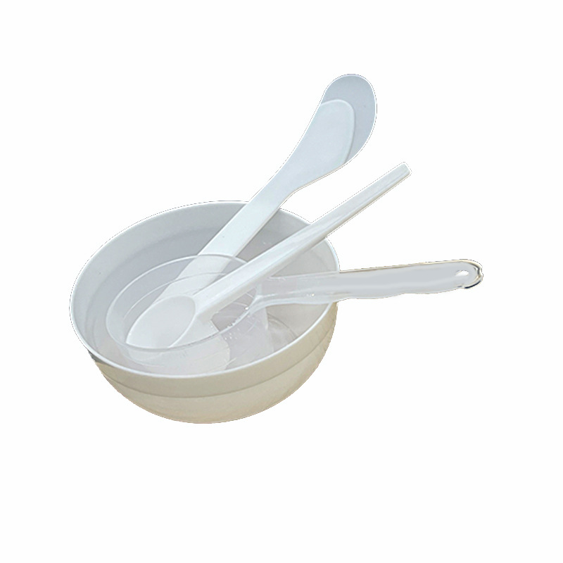 Wholesale plastic PP mask bowl gel soft film tool four-piece set mask stick measuring spoon DIY suit beauty tools