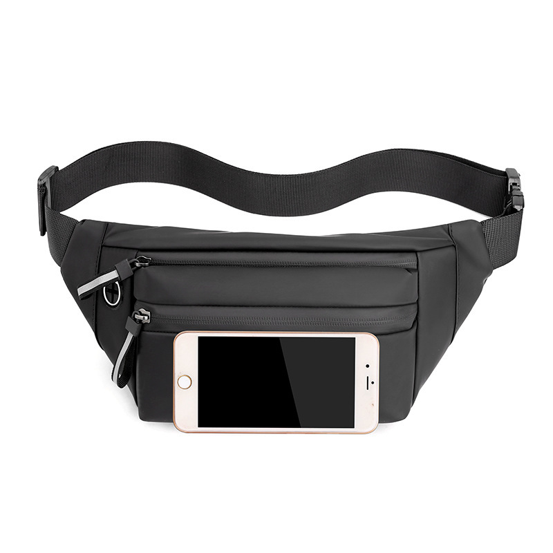 Nylon Waist Bag Men's Chest Bag Casual Crossbody Bag Outdoor Sports Leather Film Trendy Simple Single Shoulder Chest Bag Printable logo