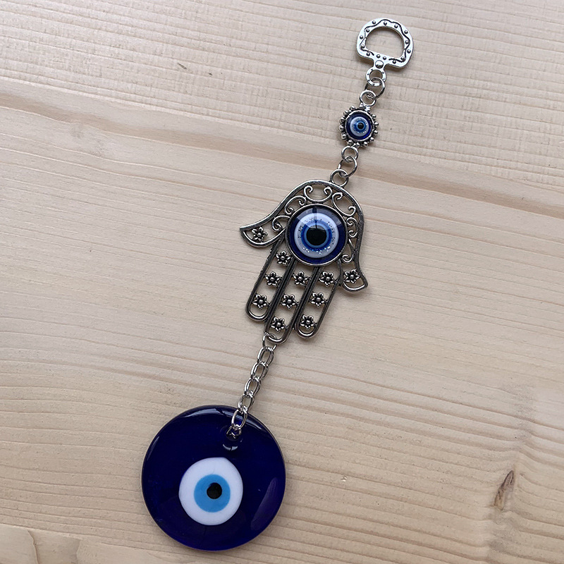 Blue eyes alloy Palm pendant Devil's Eye Glass Eye pendant Turkish jewelry foreign trade cross-border supply