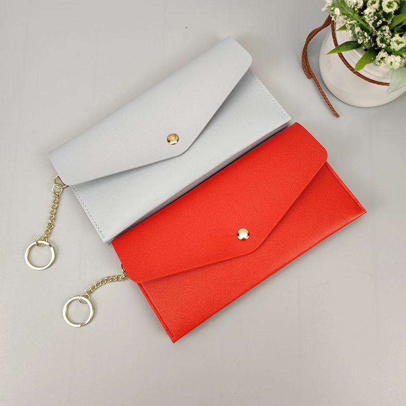 New Portable Women's Long Wallet Women's Hand Wallet Multi-Card Snaps Fashion Mobile Phone Bag Solid Color All-Match_voghion.com