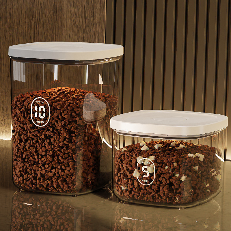 Vacuum Grain Storage Bucket Cat Food Dog Food Bucket Large Capacity Sealed Tank Moisture-proof Pet Food Box Household Cat Food Box