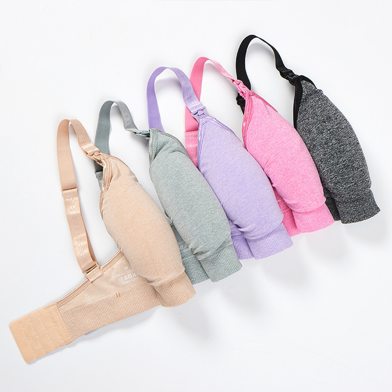 Cross-border Postpartum Pregnant Women's Breast-feeding Bra No Steel Ring Large Size Front Opening Button for Breast-feeding Gathering Adjustable Bra Underwear for Women
