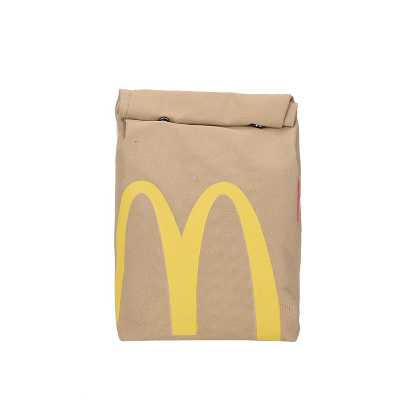 マクドナルドかばん紙袋プリント弁当箱バケツバッグ個性学生カバンカジュアルポケットショルダーバッグ