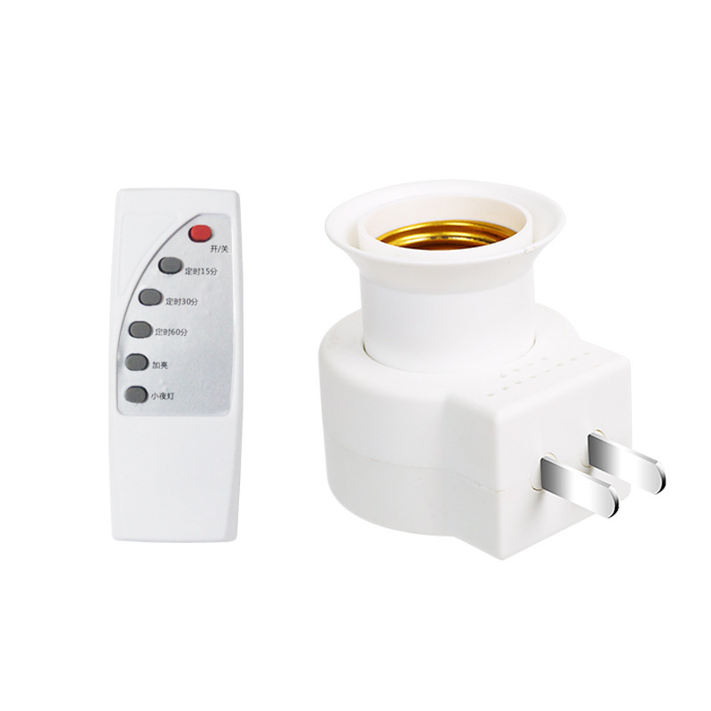 Remote control lamp holder lamp holder night light switch dimming timing socket wireless remote control night E27 large screw