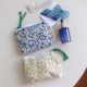 [Su Sibo Bag] Korean Floral Mini Cotton Coin Bag Headset Lipstick Storage Bag Moon Bag Card Bag
