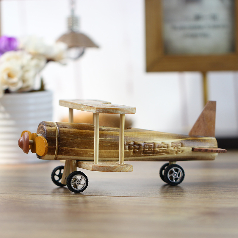 New wooden aircraft military model toy children's simulation decompression aviation home desktop decoration factory wholesale