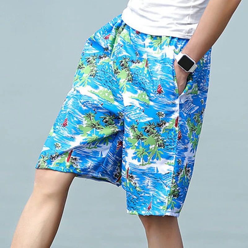 Summer Beach Pants Men's Shorts Men's Five-point Pants Sports Casual Large Pants Mid-length Pants Loose Quick-drying Large Size Swimming Trunks