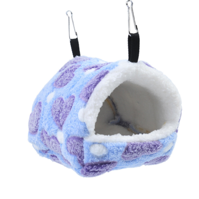 Flannel Small Pet Warm Cotton Hanging Nest Squirrel Honey Bag for Winter Warm Nest Cotton Hammock Pet Supplies