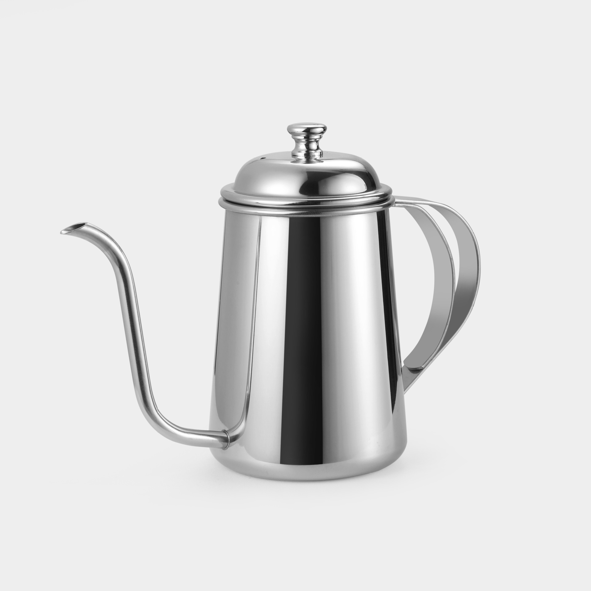 Long mouth hand brewing kettle, narrow mouth kettle 650ml thickened 304 stainless steel drip coffee pot filter brewing teapot palace kettle
