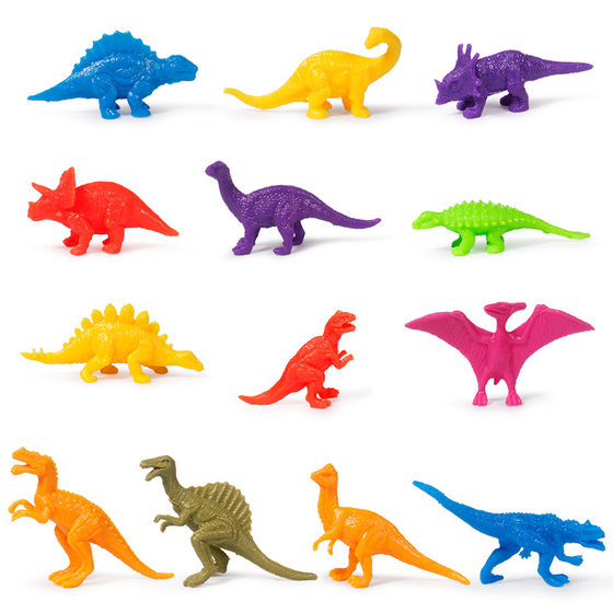13 Soft Rubber Small Dinosaur Mini Small Dinosaur Toy Children's Zoo Model Boys and Girls Science and Education Cognitive Dinosaurs