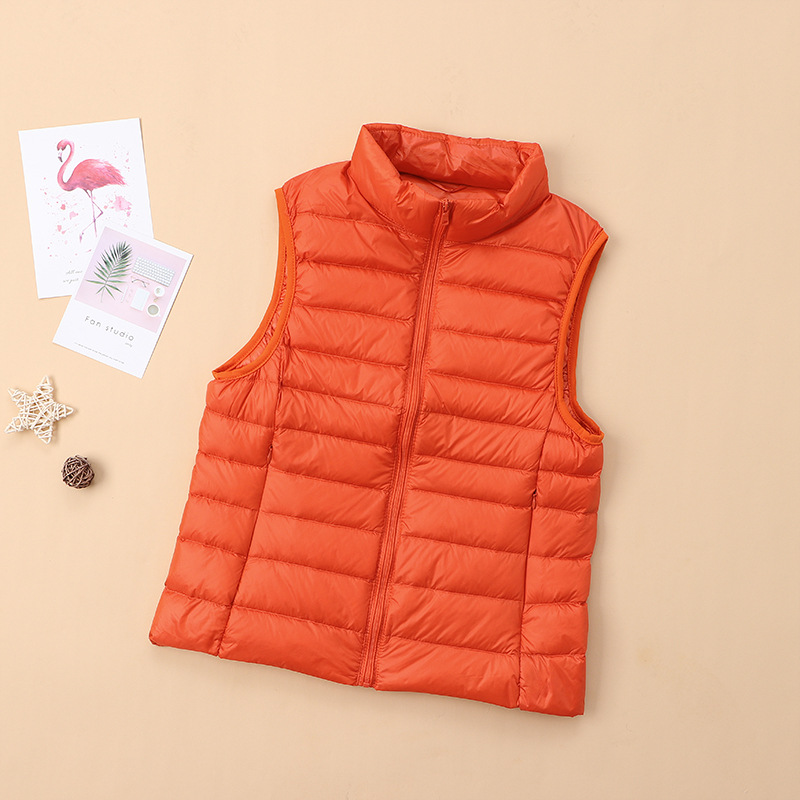 Autumn and winter women's light down vest Korean version of the collar short slim vest waistcoat down coat manufacturers wholesale
