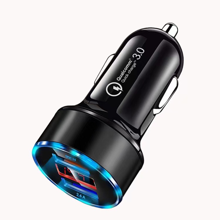 Mobile Phone Car Charger Super fast charge wholesale one drag two car metal car charger charging head charger head