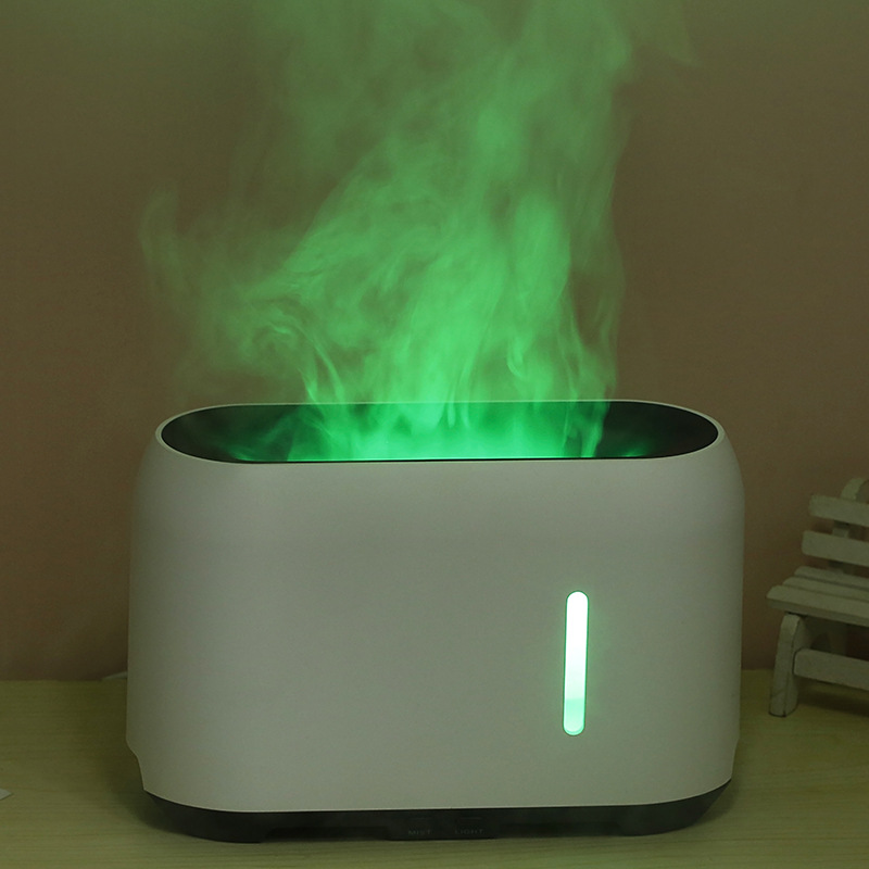 Innovative flame aromatherapy humidifier 24V wood grain essential oil 200ml large capacity LED spray aromatherapy machine