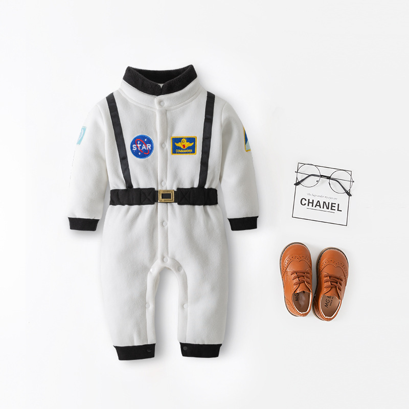 White Space Suit Space Suit Children's Hoodie Baby Boy's One-piece Suit Performance Suit Spring and Autumn