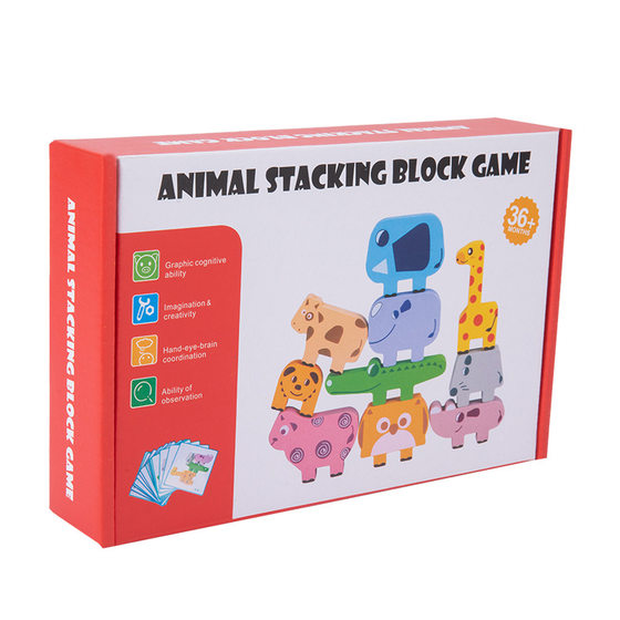 Cross-border CPC animal Jenga wooden balance Jenga building blocks children's early education educational toys building blocks toys