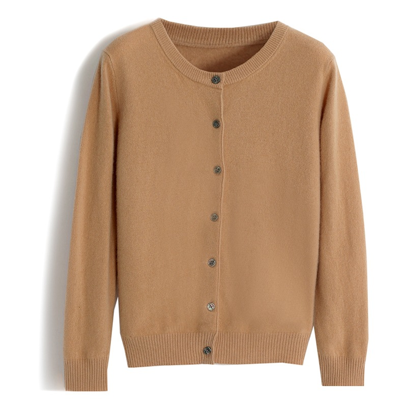 Sweater Cardigan Coat Autumn Women's 24 New Korean Style Explosions Round Neck Loose Outer Wear Knitted Base Shirt Top