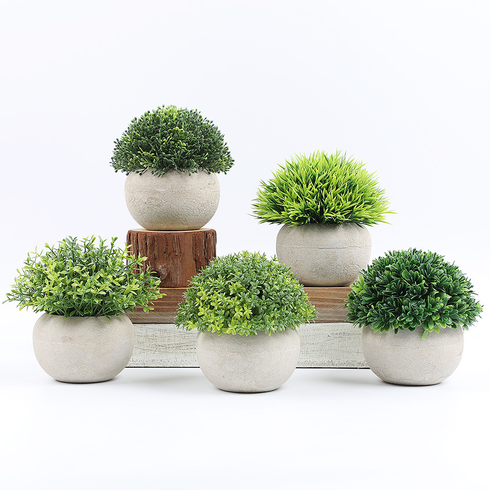Amazon Explosions Combination Simulation Potted Plant Nordic Style Home Desktop Decoration Green Plant Mini Simulation Plant Bonsai