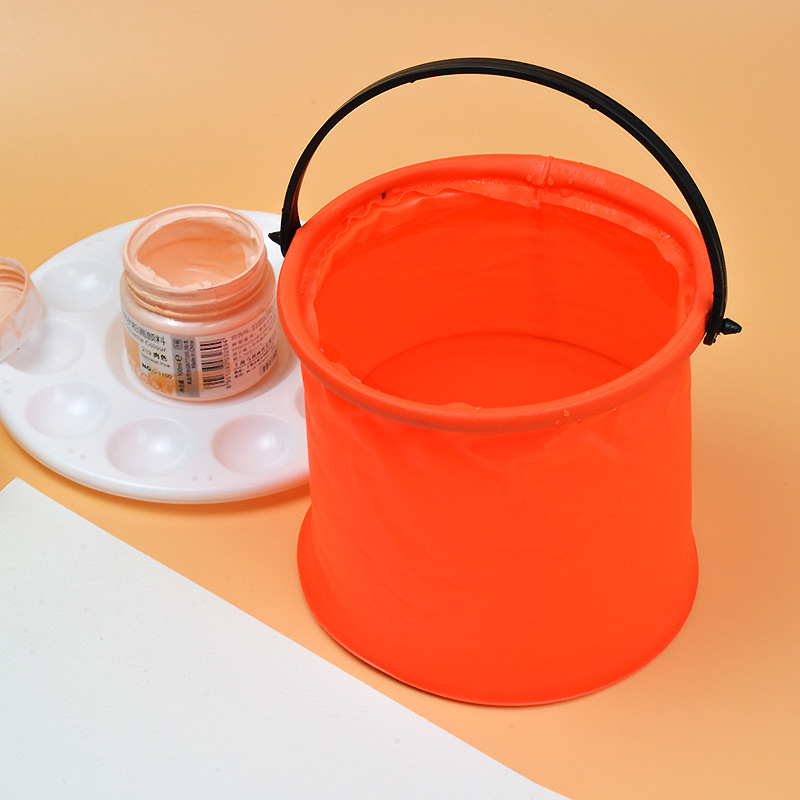 Factory direct small non-compartment small bucket art folding bucket pen washing container beach small bucket