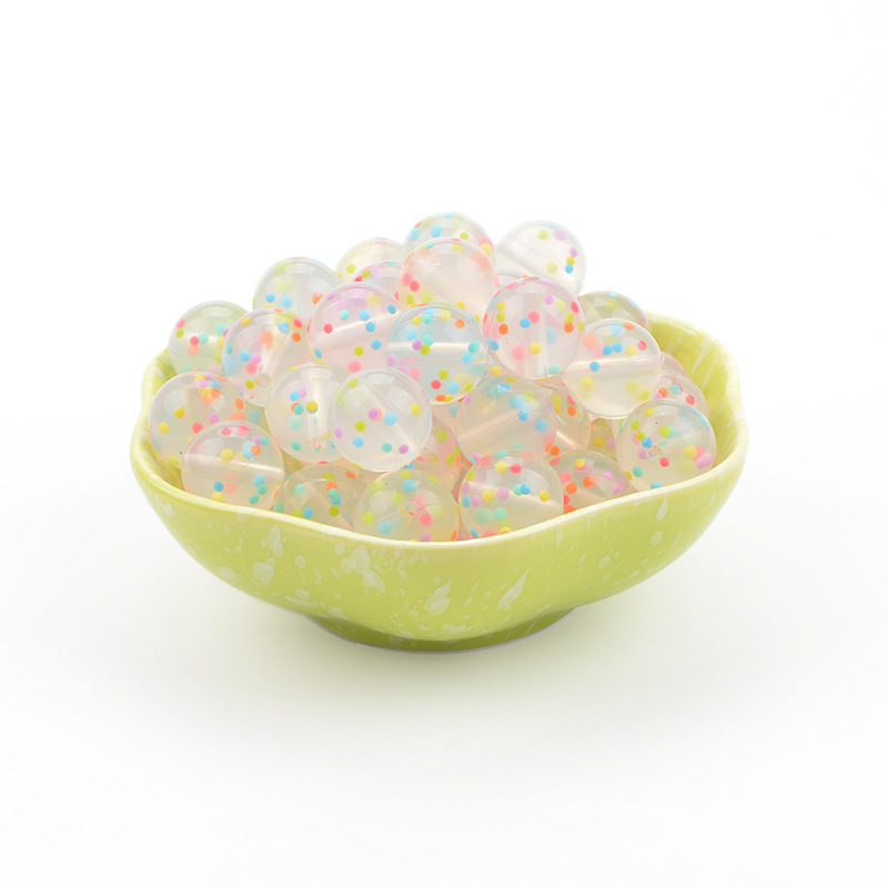Baby Molar Silicone Scattered Beads Color Point Transparent Beads Handmade diy Necklace Soothing Chain Bracelet Jewelry Accessories