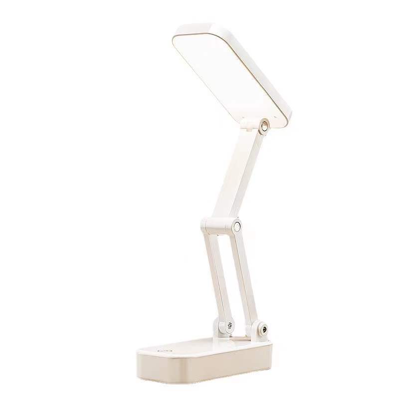 Folding portable LED eye protection desk lamp student desk reading charging plug-in dual-use dormitory children bedroom lamp