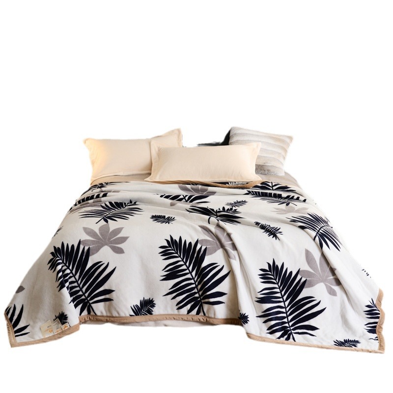 Foreign trade advanced light luxury double-sided velvet blanket milk velvet composite blanket single double-layer nap blanket sofa blanket source