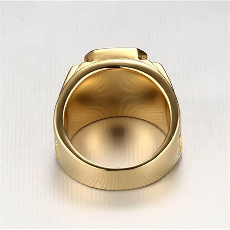 Weiya cross-border wish best selling jewelry retro black zircon ring men's gold ring factory direct sales