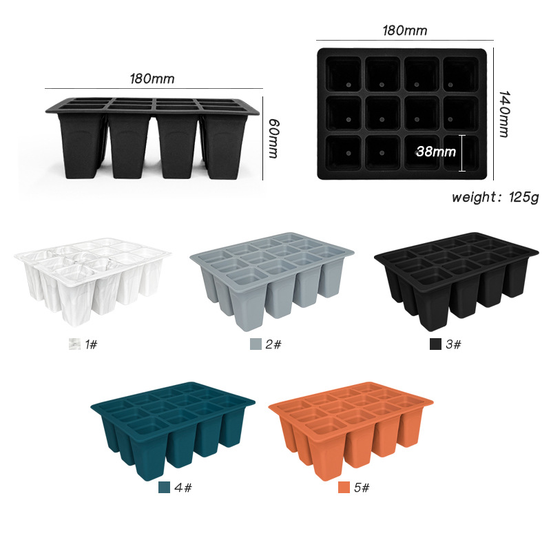 12-Hole Silicone Seedling Pot Thickened Flower Seed Fruit Vegetable Root Controlled High Temperature Sterilization Reusable Planting Plate