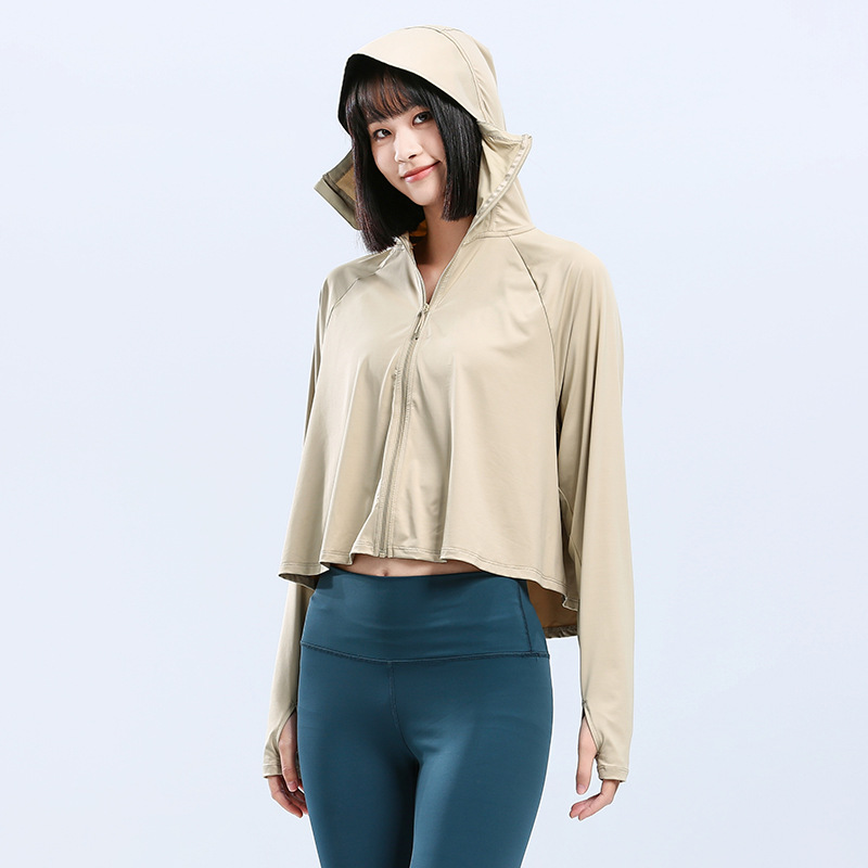 Outdoor Sun Protection Clothing Women's Black Glue Sun Protection Clothing Original Yarn Ice Sense Sun Protection Clothing UV Protection Cape Shawl UPF50