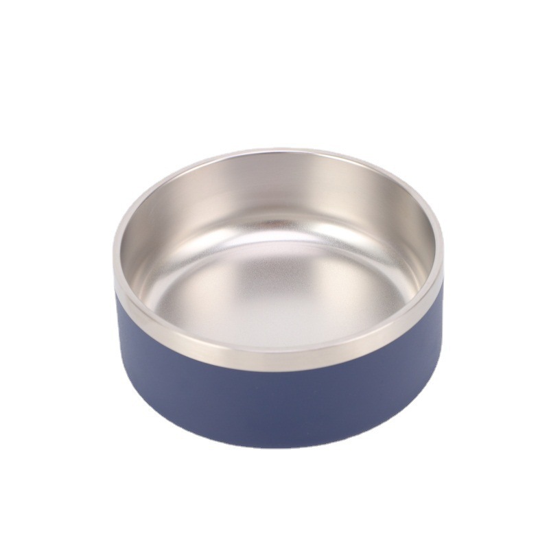 Factory wholesale stainless steel round dog basin cat basin vacuum feeding pet bowl large capacity dog food bowl feeding bowl