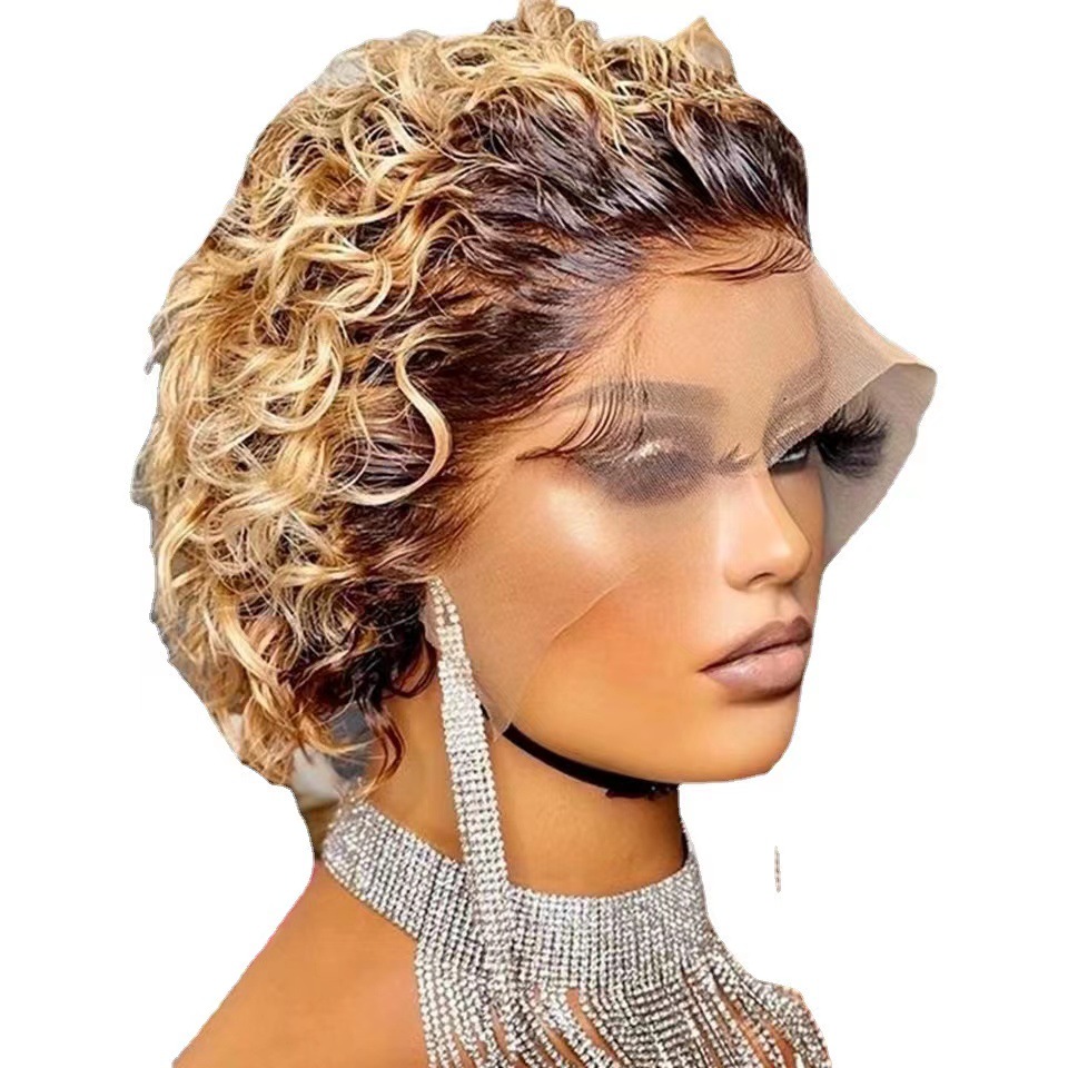 13x 4 Pixie Cut Wig Short Bob Curly Lace Front Wig