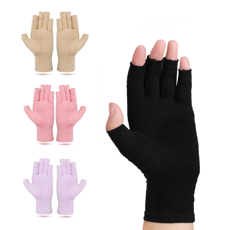 Cross-border in stock Guan Yan section pain relief hand socks physiotherapy anti-edema gloves pressure protection half finger pressure gloves