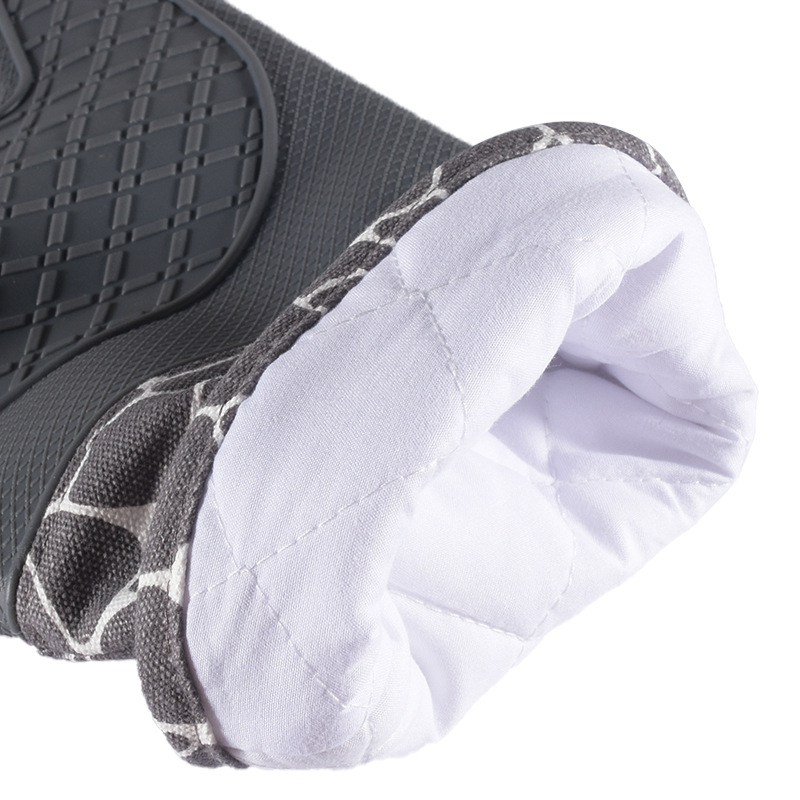 New Deer Pattern Cloth Rice Point Short Gloves Baking Microwave Oven Heat Insulation Anti-scalding Oven Universal Two-finger Cotton Gloves
