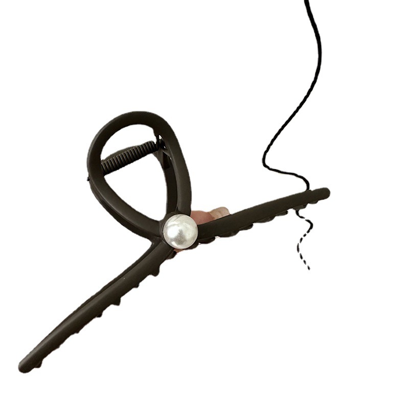 Fermaglio per capelli satinato, forcina oversize, parte posteriore della testa, volume per capelli Advanced Sense, fermaglio per capelli spessi, perla, squalo, donna, inizio primavera_voghion.com