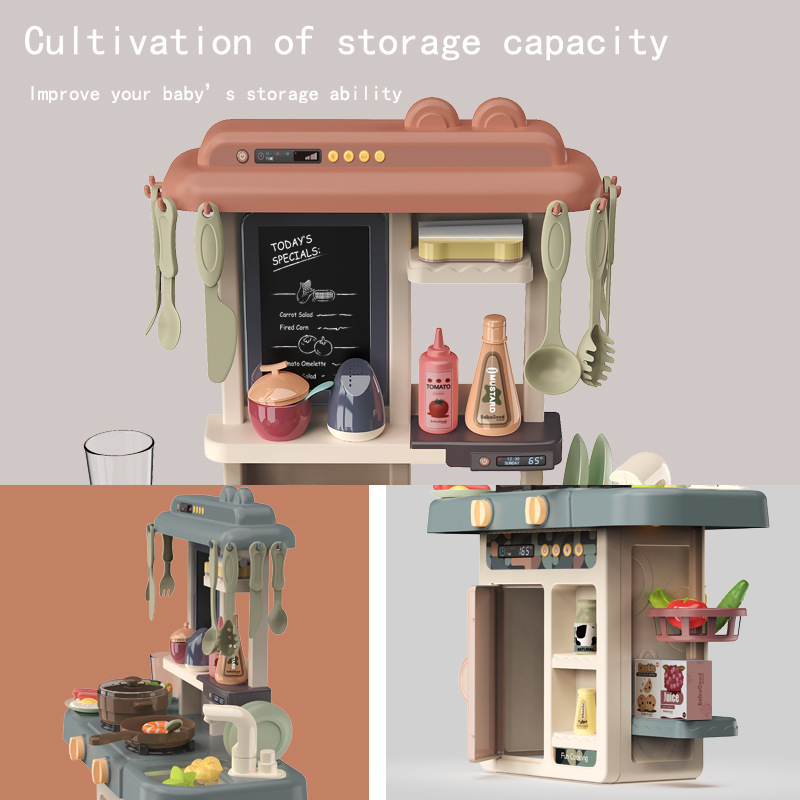 Children's kitchen play house toy miniature food model suit simulation boys and girls cooking mini kitchen table cross-border