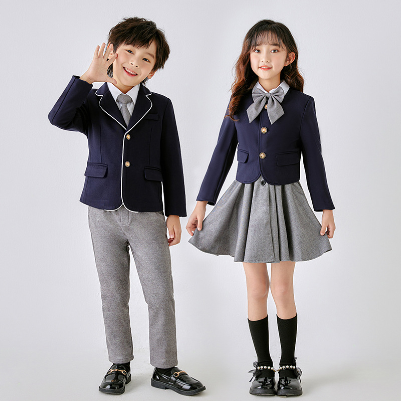 Suit School Uniform Children's Chorus Recitation Performance Suit British Style Primary School Students' Class Suit Kindergarten Garden Suit Spring