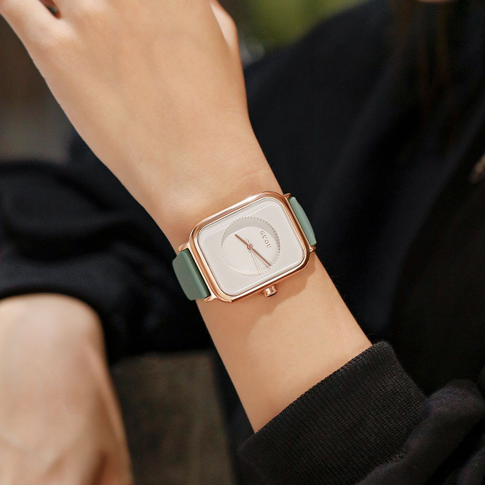 Light green with platinum frame (silicone band)